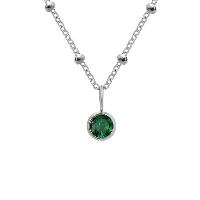 Minimalist Classic Style Geometric 316L Stainless Steel  Rhinestones Inlay Stainless Steel Necklaces