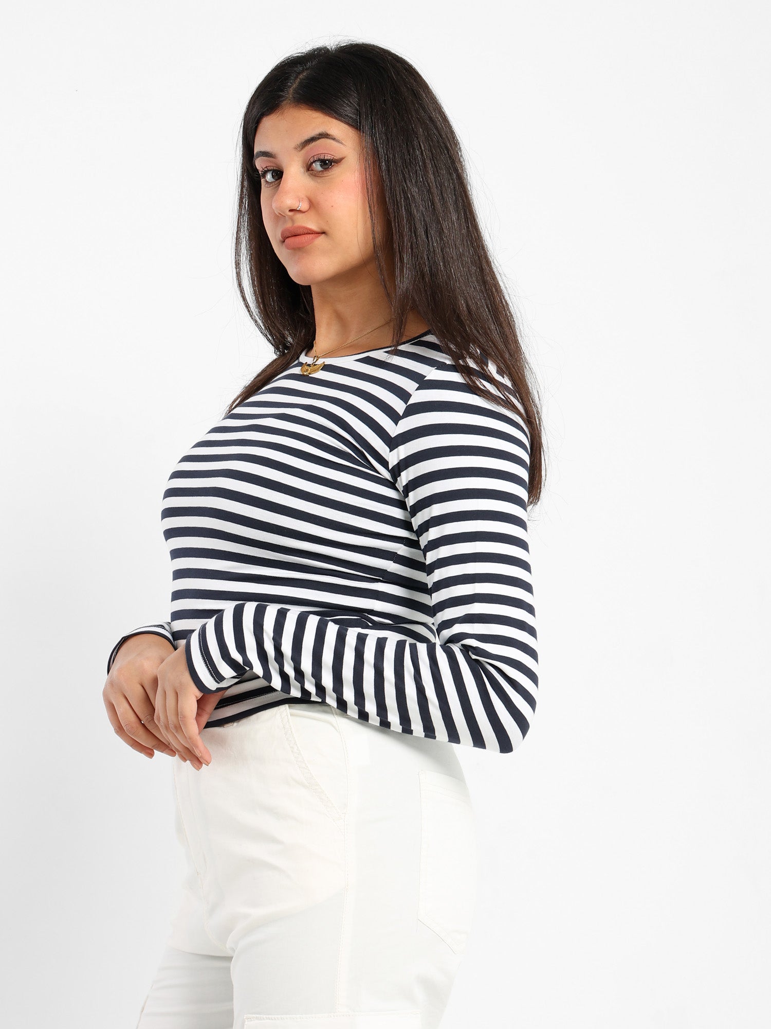 Striped Long Sleeves Top