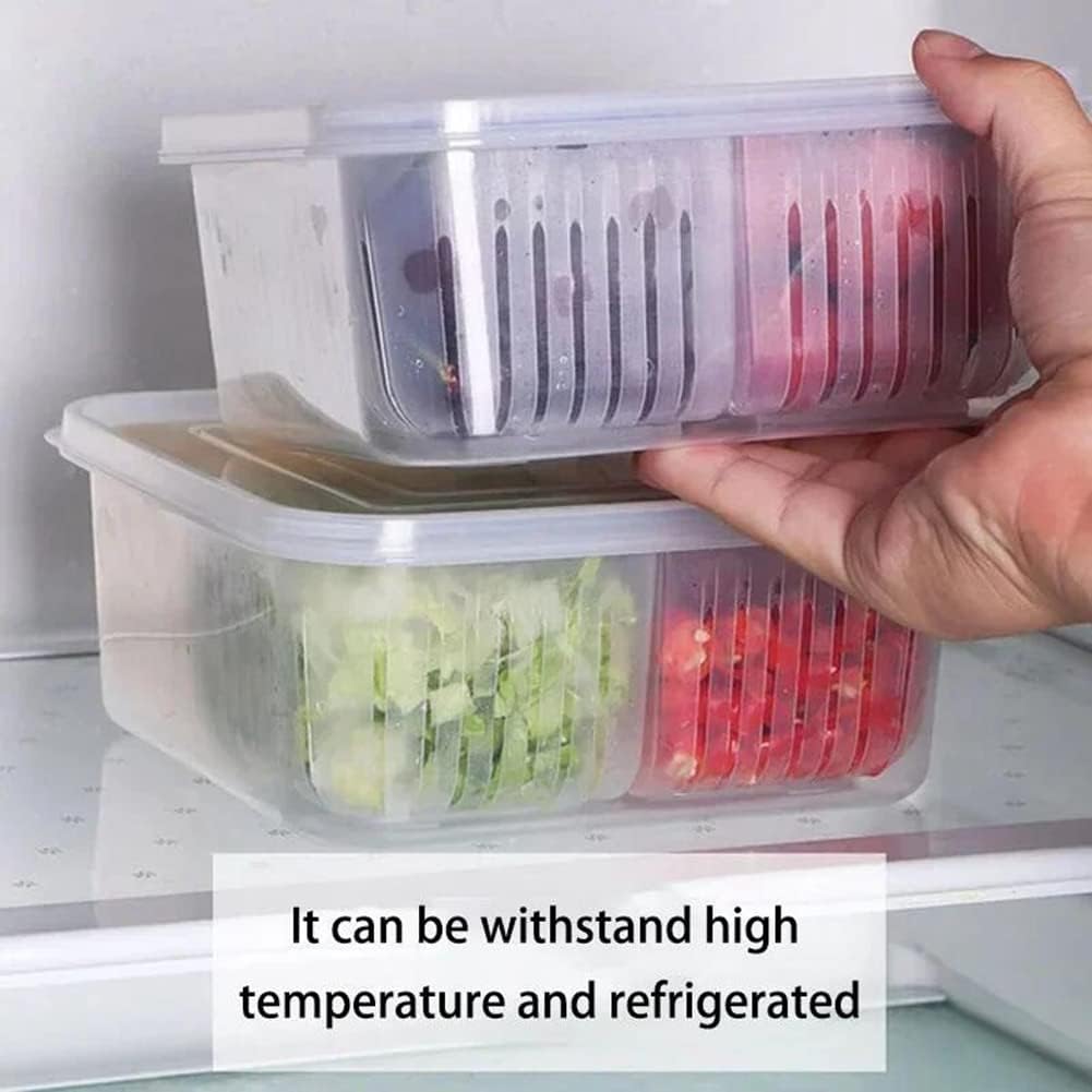 Refrigerator Onion Ginger Garlic Food Storage Plastic Transparent Drain Food Sealed Box