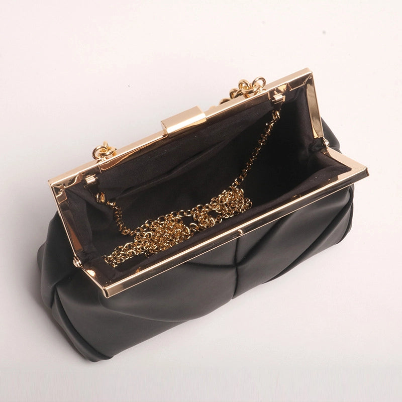Pu Leather Solid Color Pillow Shape Evening Bags