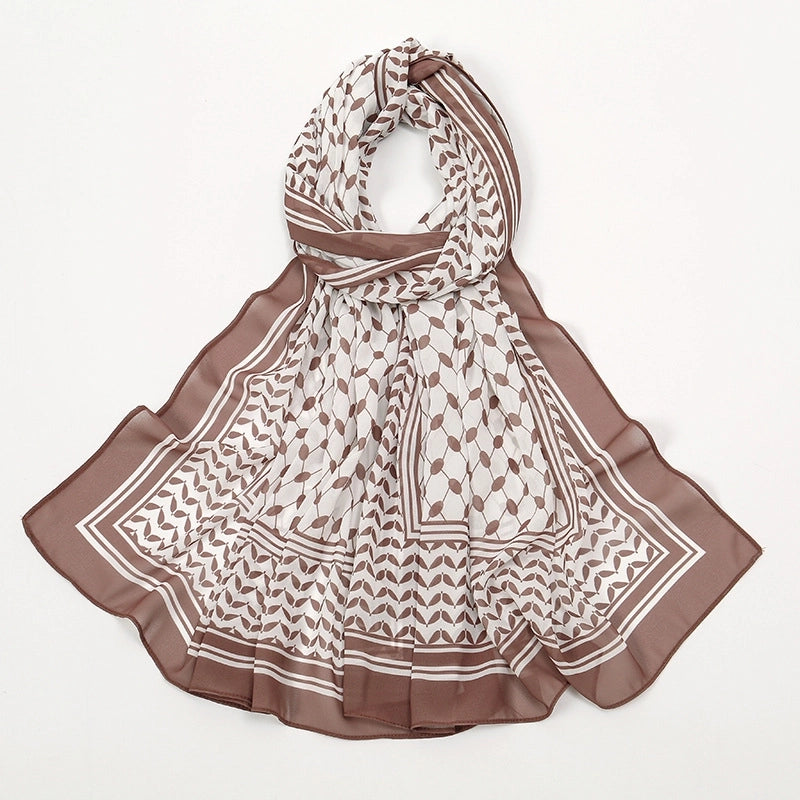 Women's Retro Lattice Chiffon Kerchief