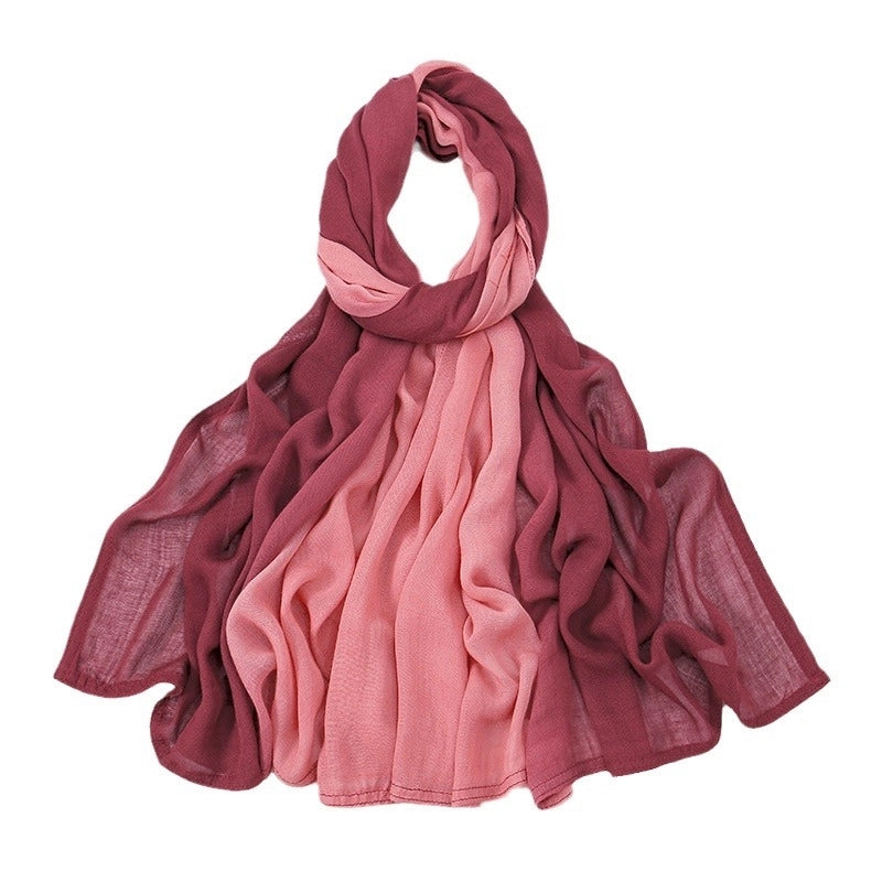 Women's Minimalist Color Block Rayon Printing Kerchief