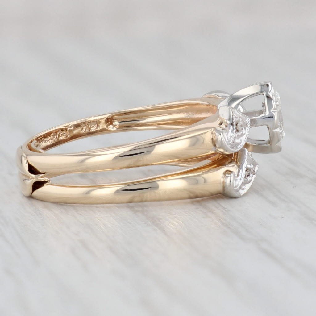 0.10ctw VS2 Diamond Marquise Engagement Ring Wedding Band Bridal 14k Gold Size 6