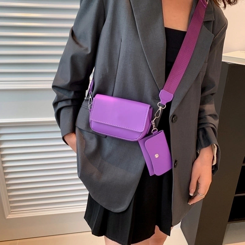Women's Small Summer Pu Leather Streetwear Square Bag