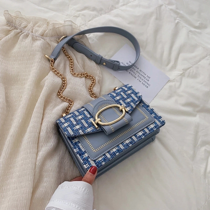 Women's Small Pu Leather Printing Vintage Style Square Flip Cover Shoulder Bag Crossbody Bag
