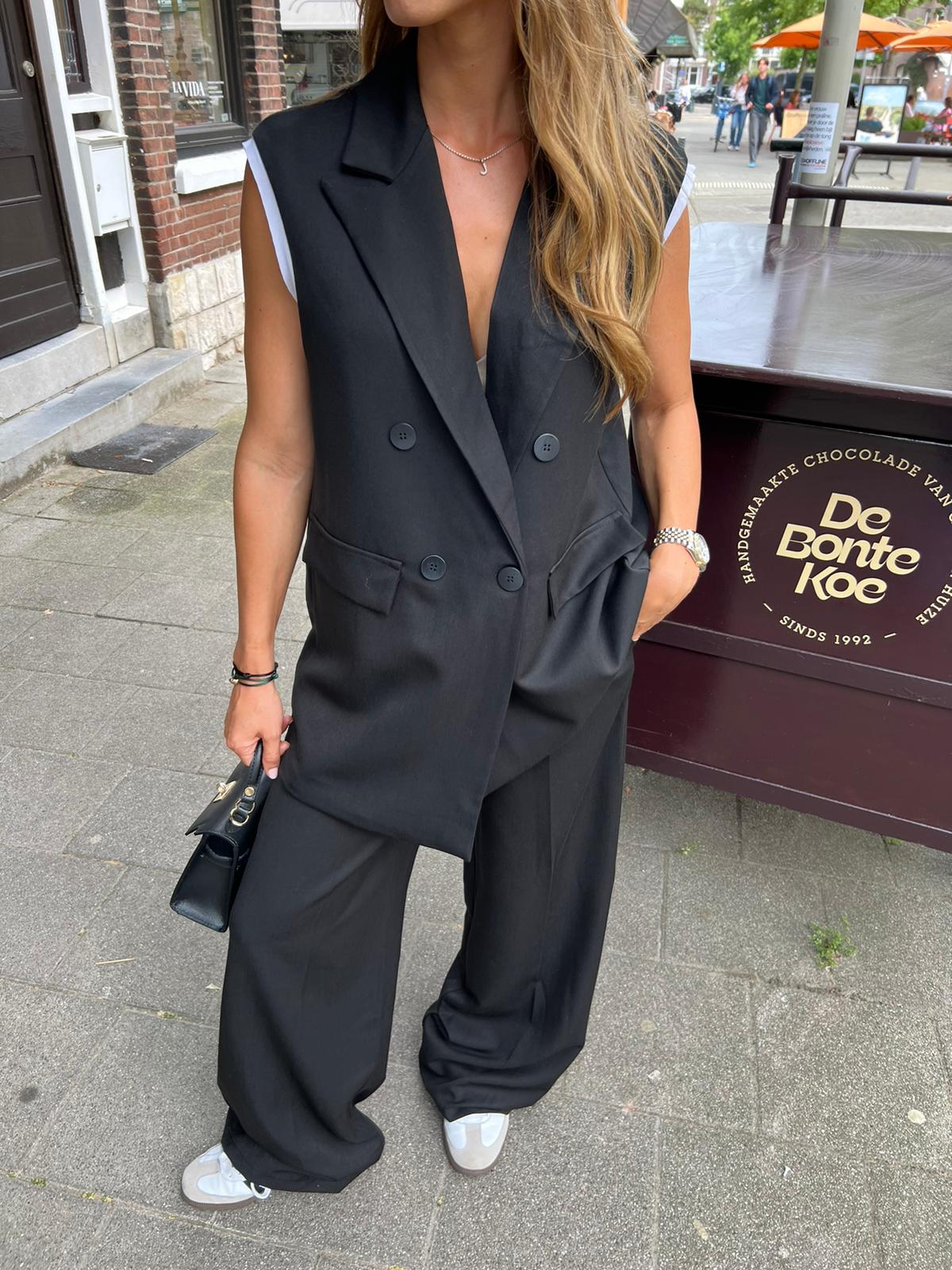 Anna Gilet Suit Black