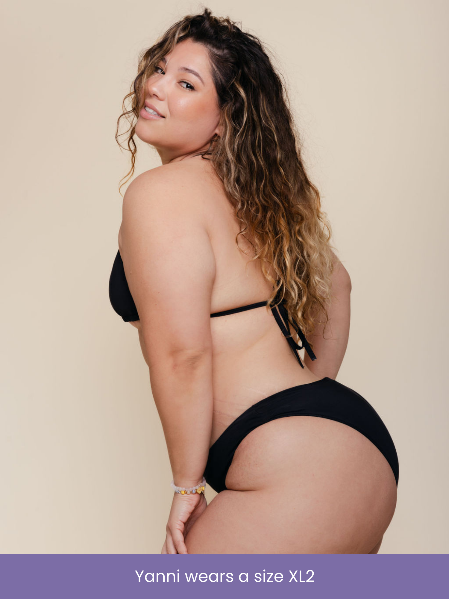 High Leg Mid Rise Bottoms in Black