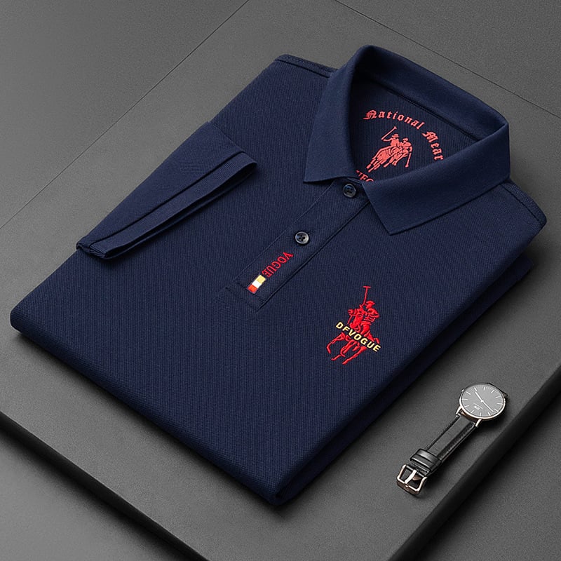 🔥Men's Business Casual Embroidered Lapel Short Sleeve Polo Shirt🔥