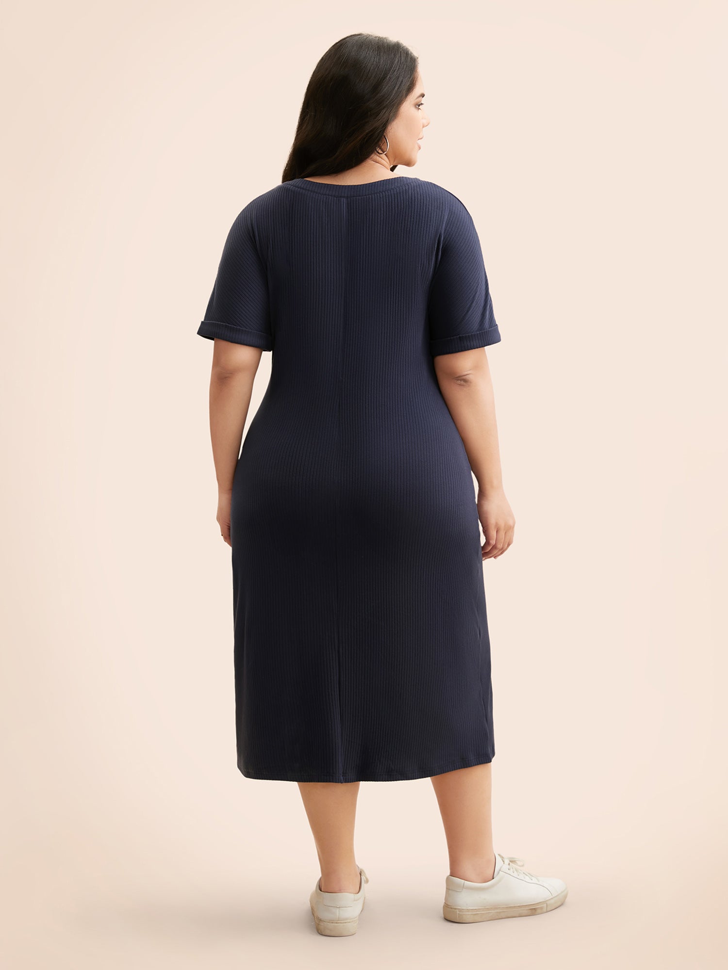 Supersoft Essentials Notched Neck Midi Dress