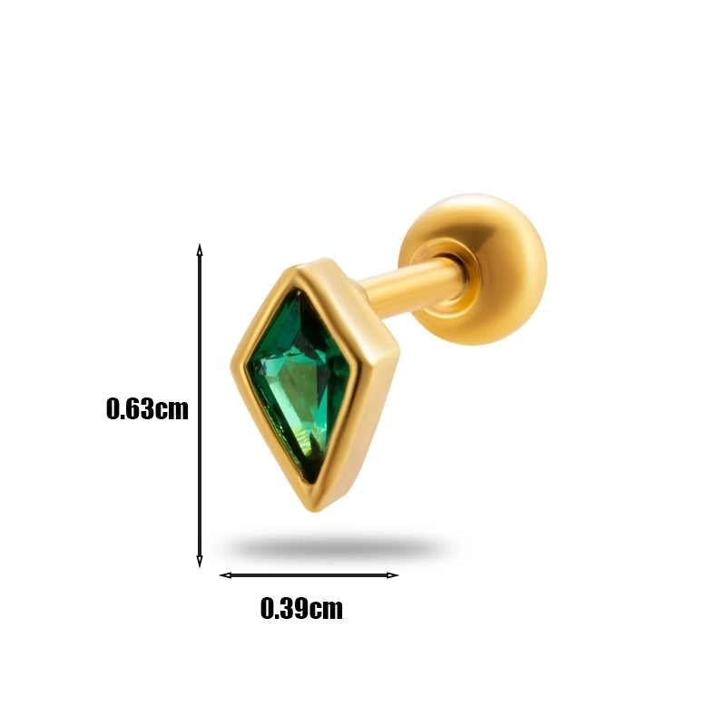 1 Piece Ear Cartilage Rings & Studs Minimalist Geometric 316L Stainless Steel  Copper Plating Inlay Zircon