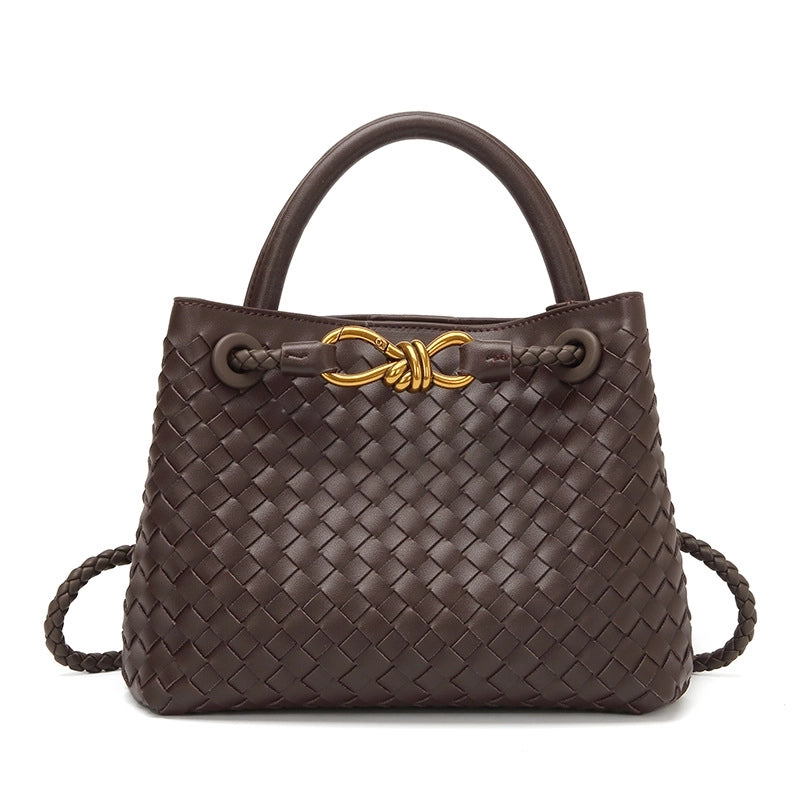 Women's Medium Pu Leather Solid Color Streetwear Square Magnetic Buckle Handbag