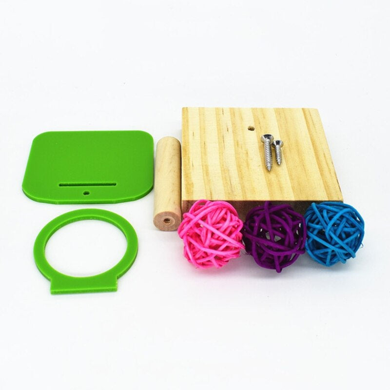 5Pcs Wooden Puzzle Toys For Birds