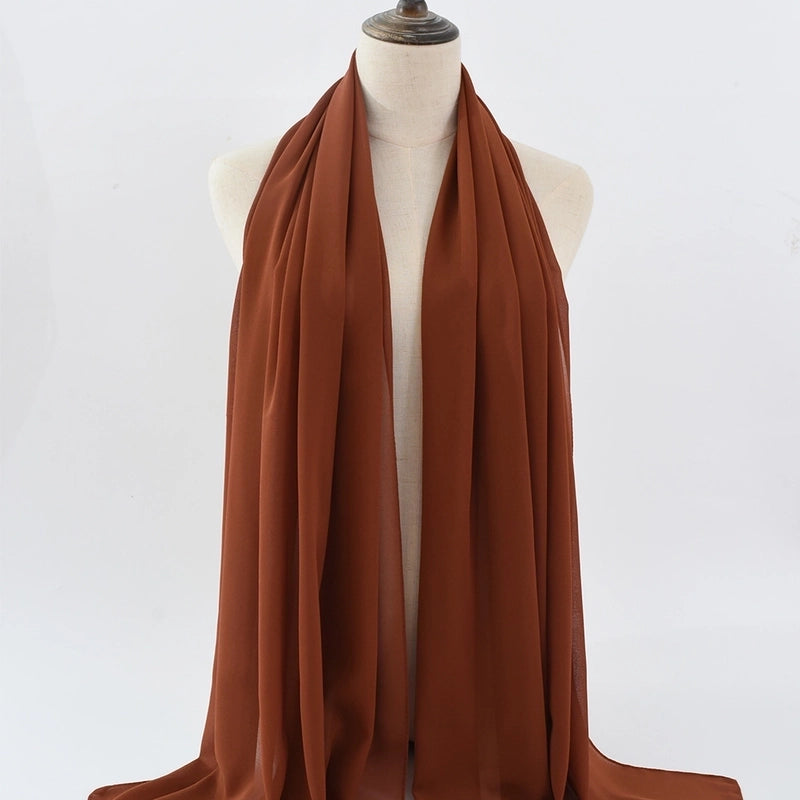 Women's Minimalist Classic Style Solid Color Satin Silk Scarf
