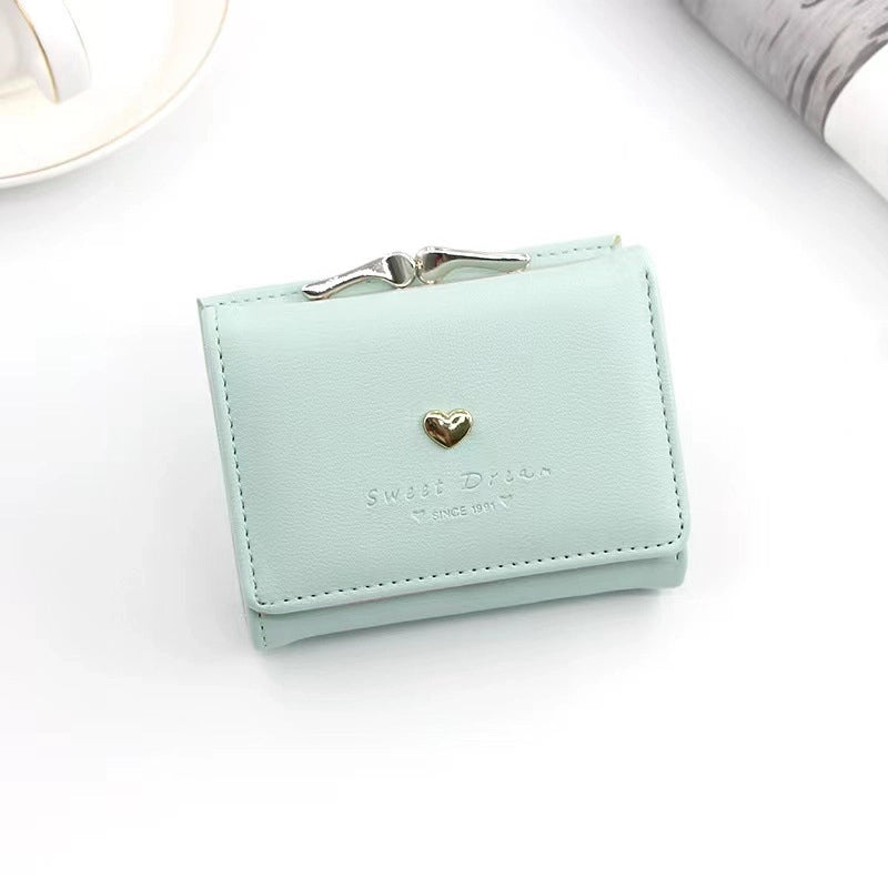 Women's Heart Shape Pu Leather Buckle Coin Purses