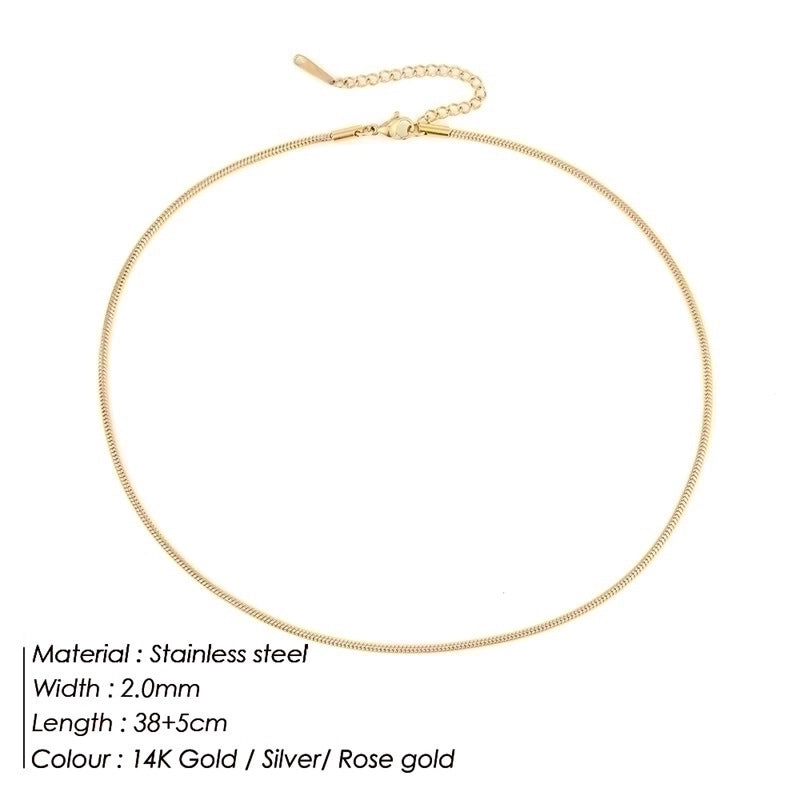 Stainless Steel 14K Gold Plated Fashion Plating U Shape Necklace
