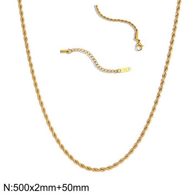 Vintage Style Geometric Solid Color Stainless Steel Titanium Steel Plating Necklace