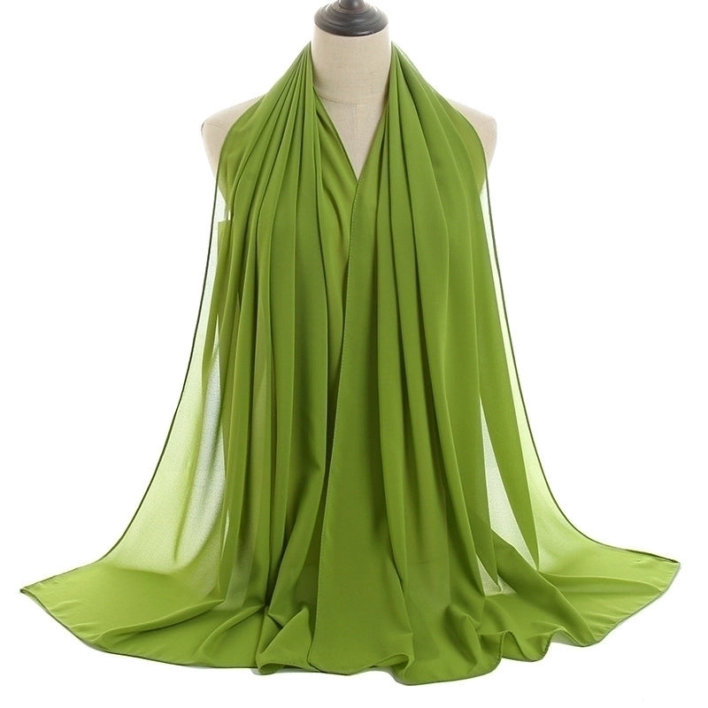 Women's Minimalist Solid Color Chiffon Cotton Linen Scarves
