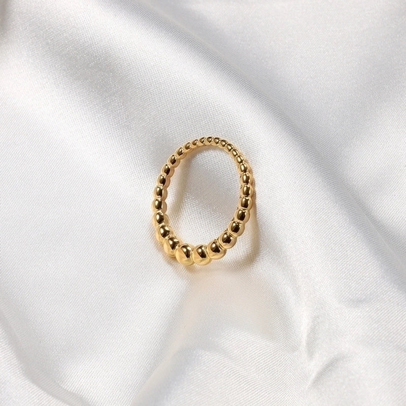 Minimalist Ball Solid Color Titanium Steel Polishing Plating Rings