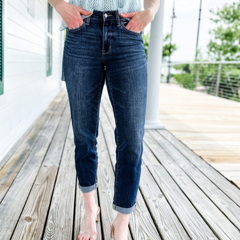 Cuffed Stretchable Jeans