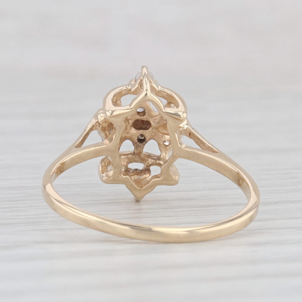 0.12ctw Diamond Cluster Ring 14k Yellow Gold Size 6