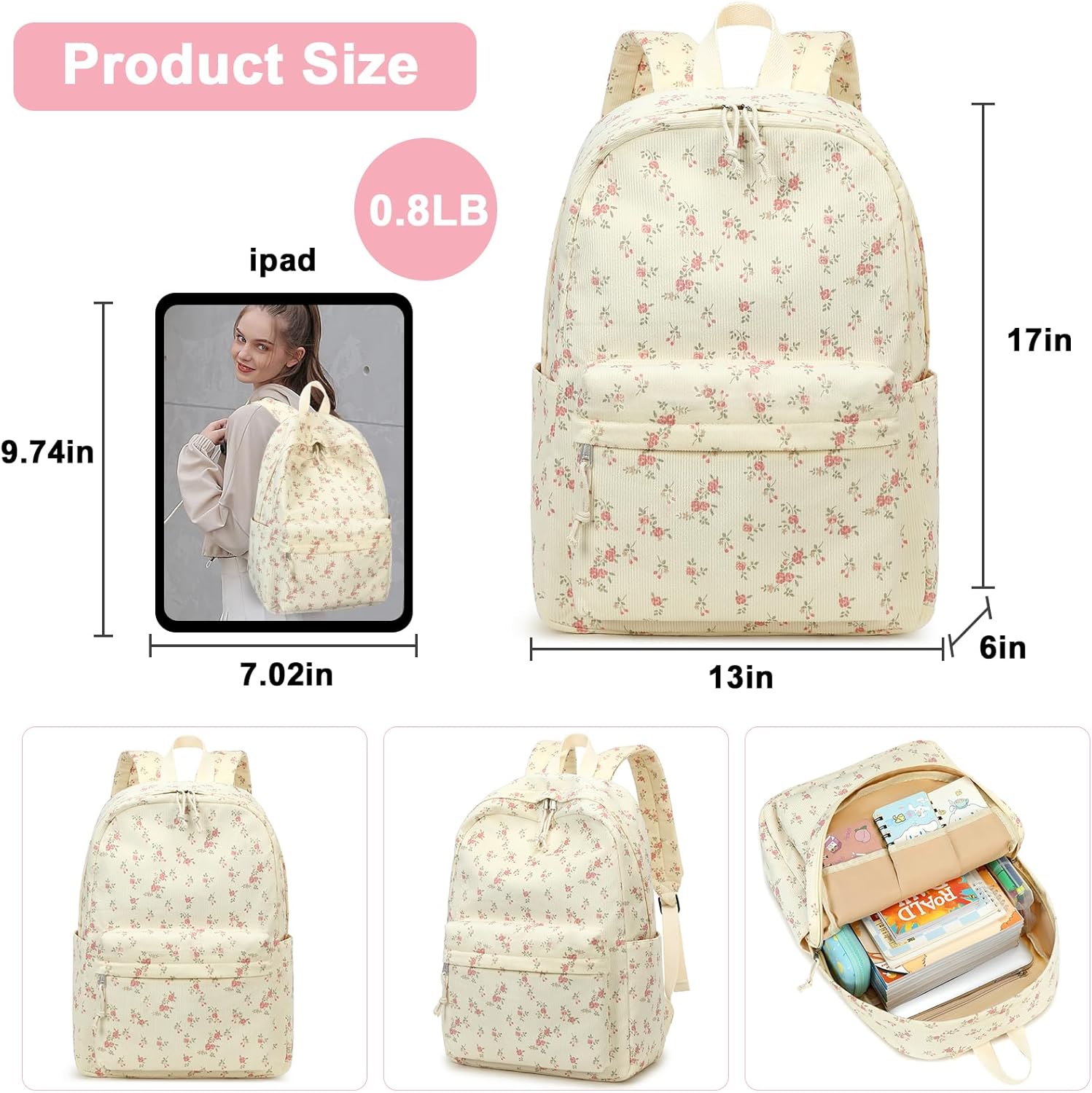 Bluboon School Backpack Teens Girls Boys Kids School Book Bags with Lunch Box Pencil Bag