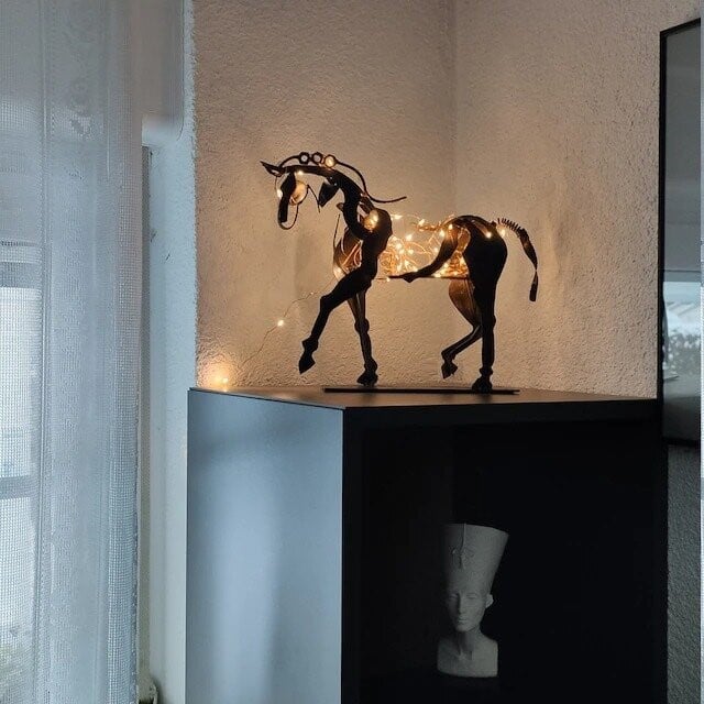 New Horse Sculpture Adonis – Quality Handmade from Metal. Abstract but Modern and Realistic Art