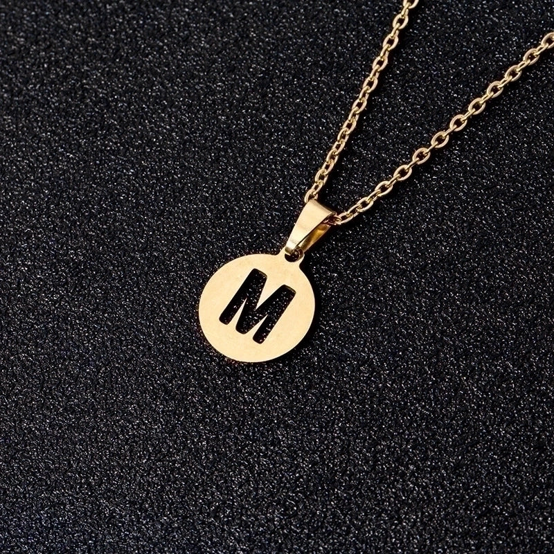 Stainless Steel 18K Gold Plated Minimalist Plating Letter None Necklace