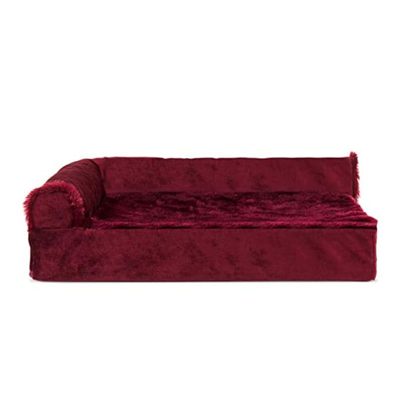 Pet Bed for Dogs and Cats - Plush and Velvet L-Shaped Chaise Solid Slab Orthopedic Dog Bed