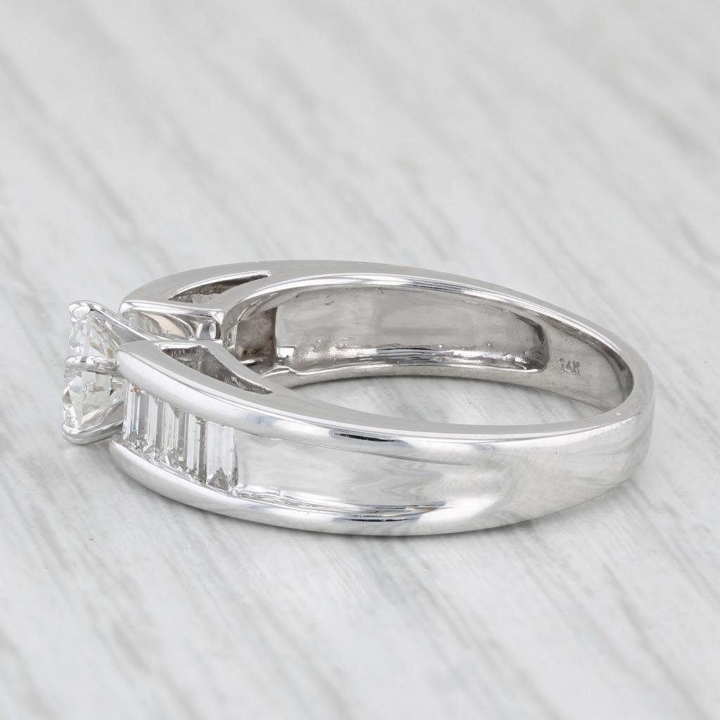 1.21ctw Round Diamond Engagement Ring 14k White Gold Size 7