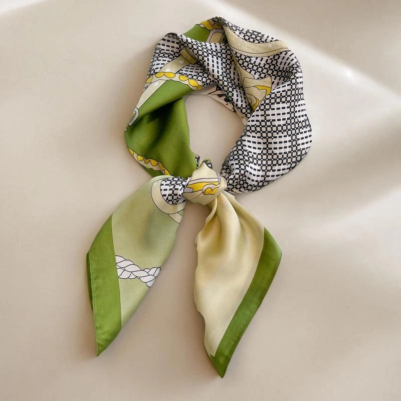 Women's Casual Elegant Minimalist Printing Satin Printing Silk Scarf