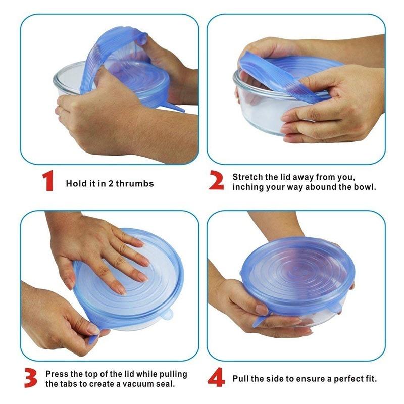 12 Pcs Covers Stretchable Silicone Food Lids for Reusable Seal