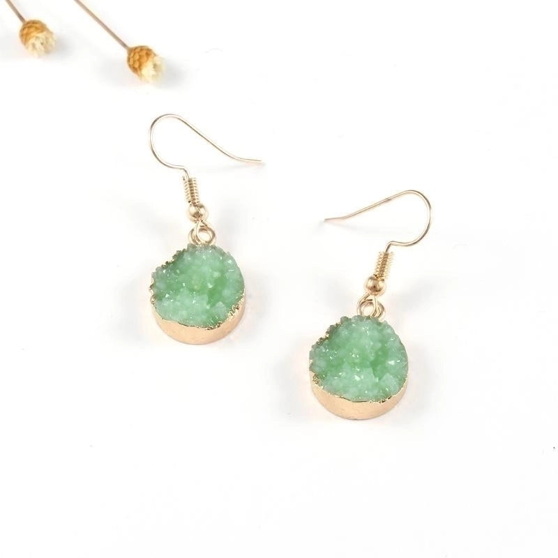 3 Pieces Womens Round Plastic  Resin Imitation Natural Stone Round  Earrings