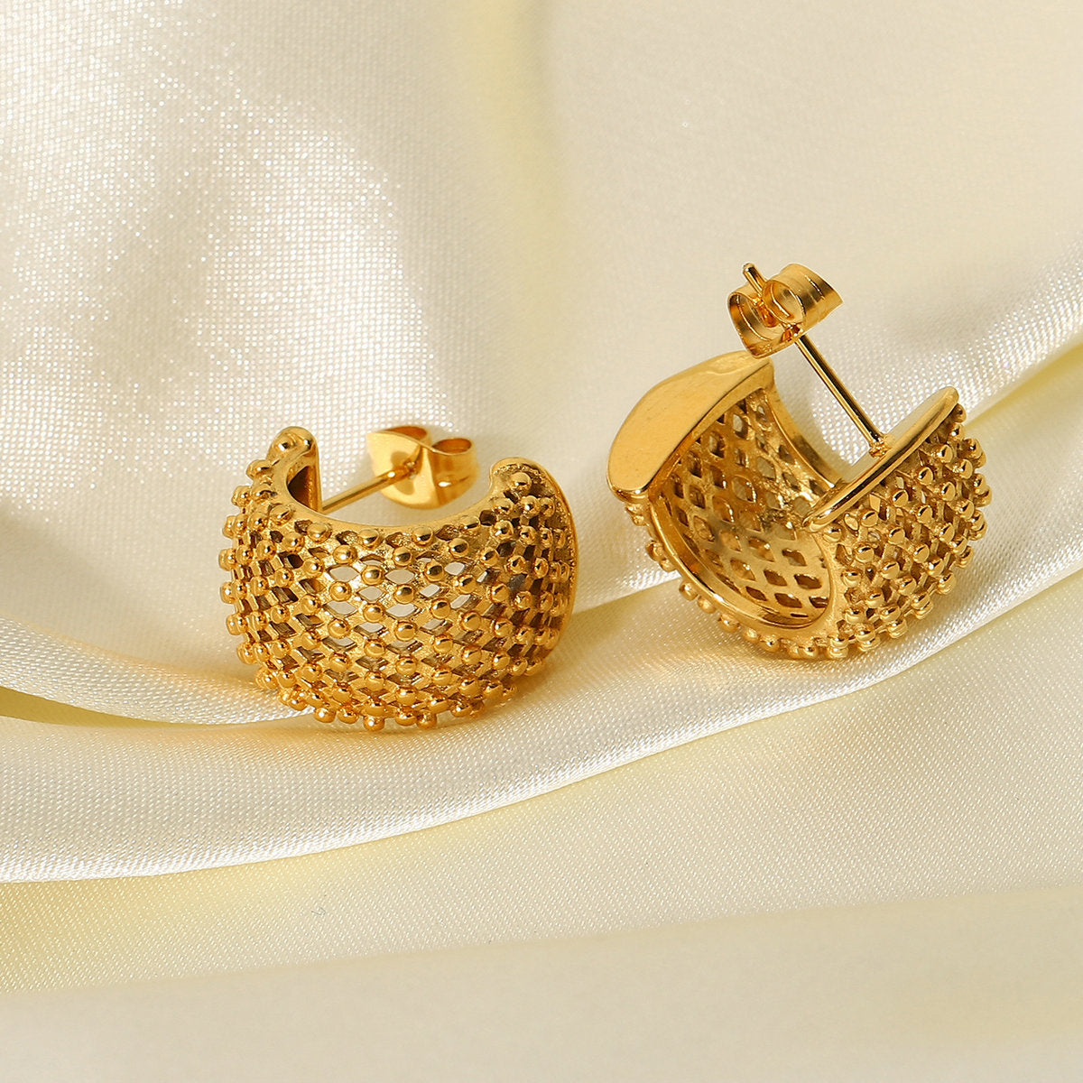 Geometric Stainless Steel 18K Gold Plated Earrings