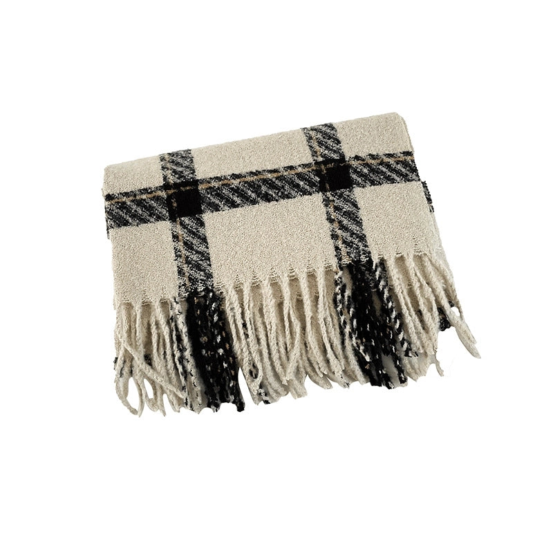 Couple Plaid Scarf Women's Autumn And Winter  Versatile Student Shawl Warm Scarf Men's Fashion