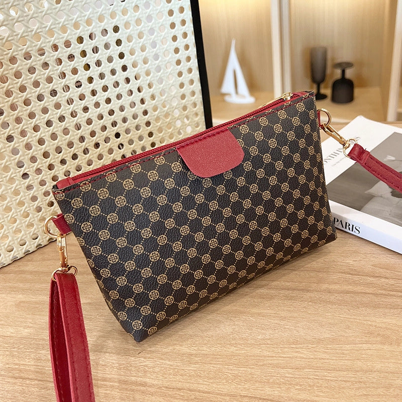 Women's Mini Pu Leather Printing Vintage Style Square Zipper Crossbody Bag