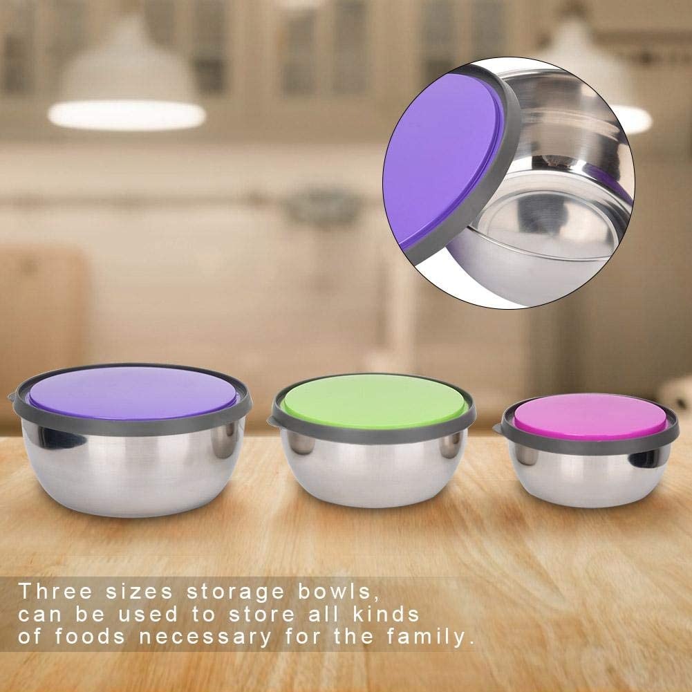 3Pcs Stainless Steel Seal Bowl with Lids