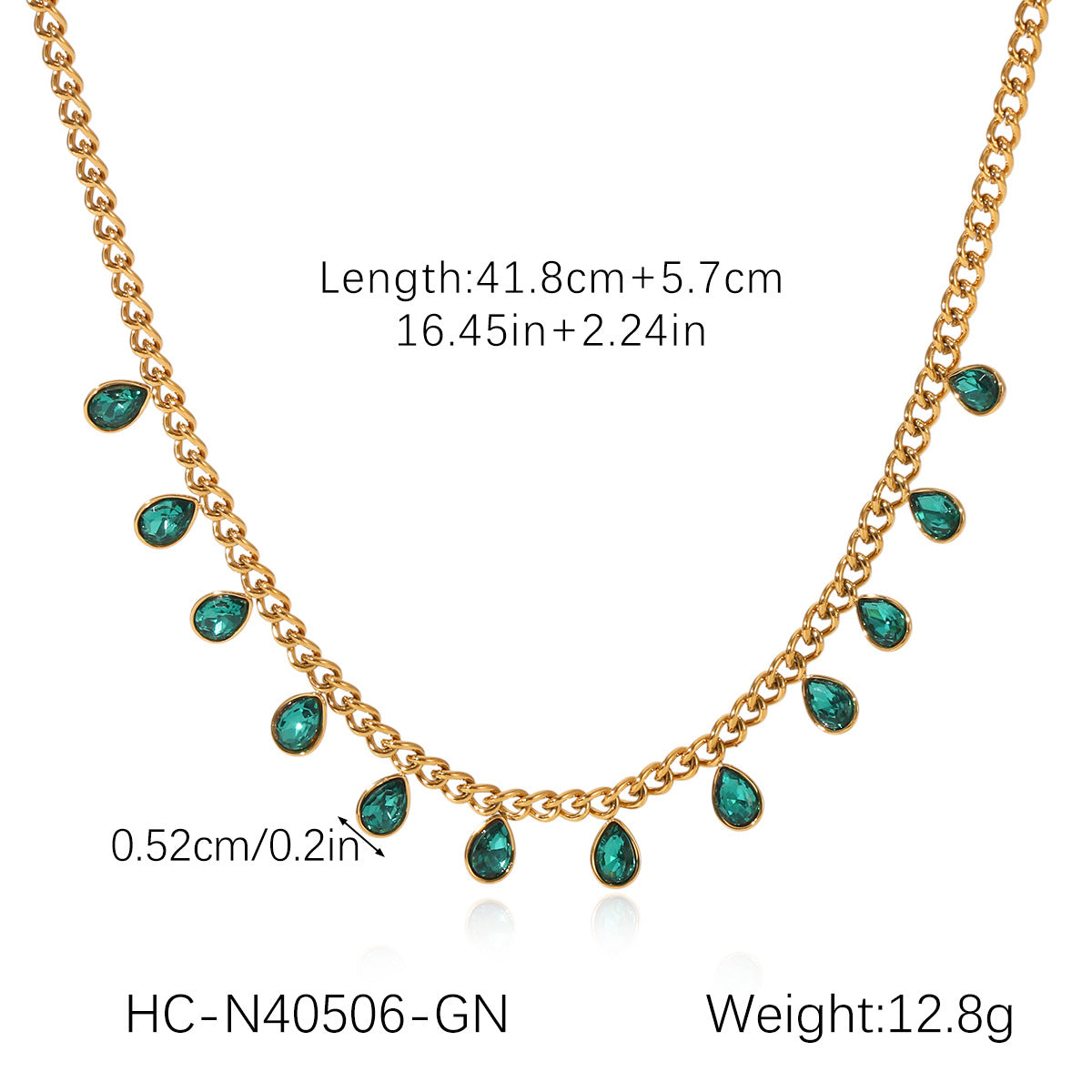 Stainless Steel Colored Zircon Tassel Necklace For Women Versatile Titanium Steel Clavicle Necklace