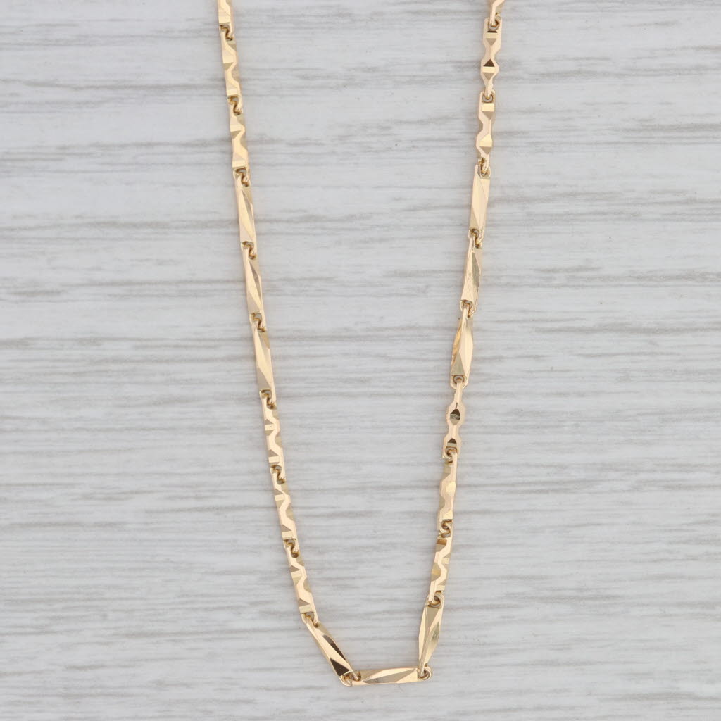 Beveled Link Chain Necklace 18k Yellow Gold 19.5 1.5mm