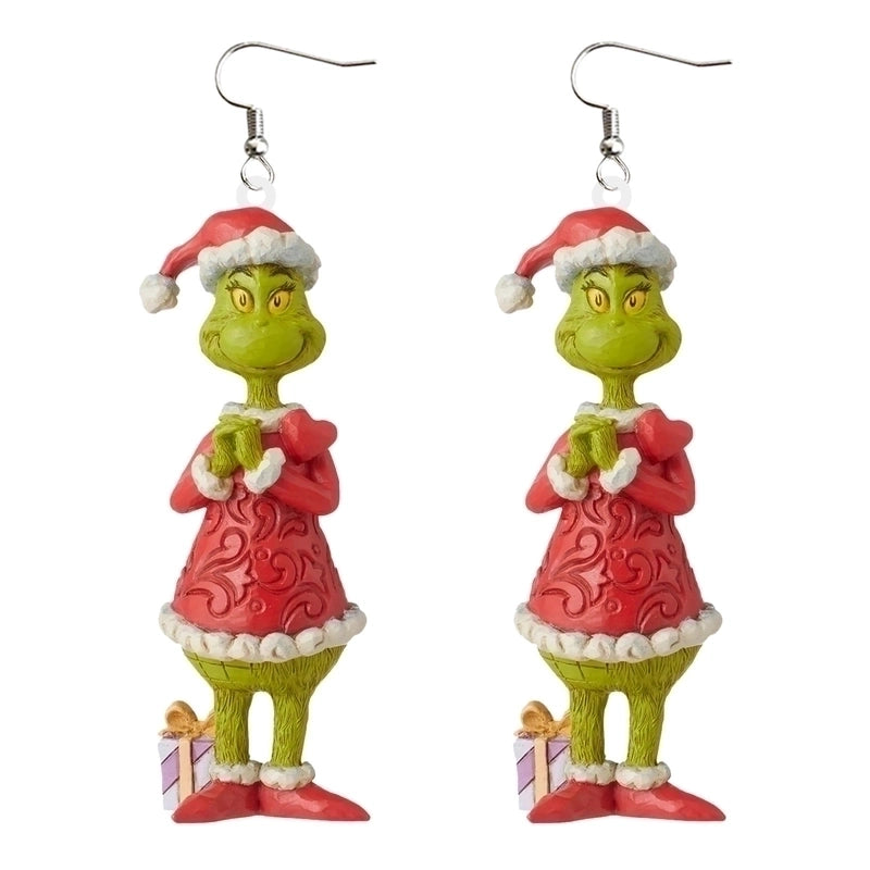 1 Pair Fashion Cartoon Character Carving Arylic Drop Earrings