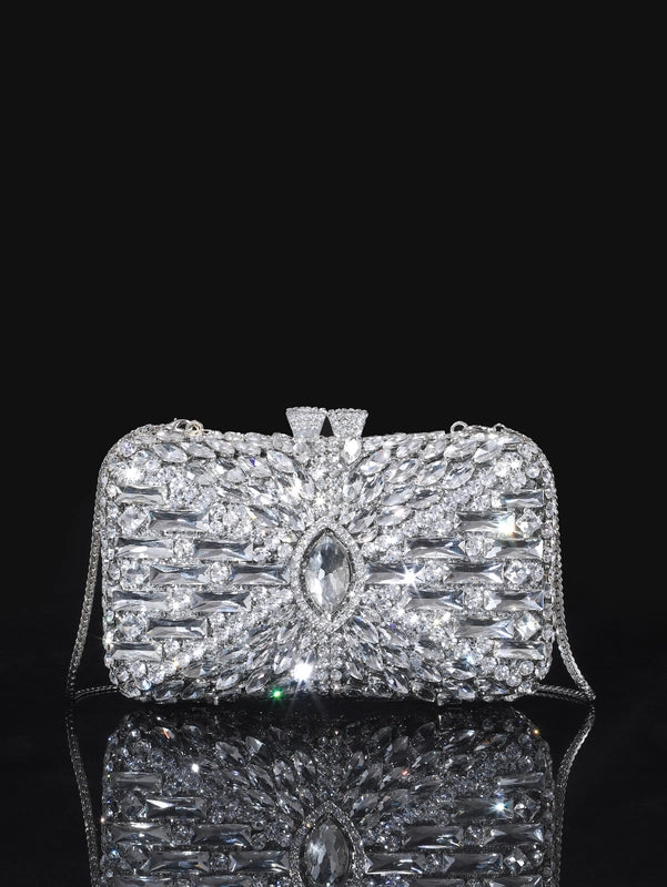 18x11 Rectangular Champagne 18x11 Rectangular Silver 11x20 Wine Bottle Bow Purple Pu Leather Rhinestone Bow Knot Bow Type Evening Bags