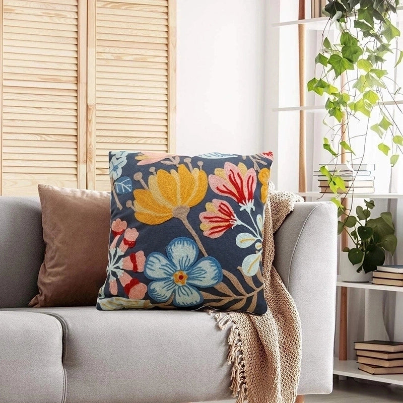 Fashion Flower Canvas Throw Pillow