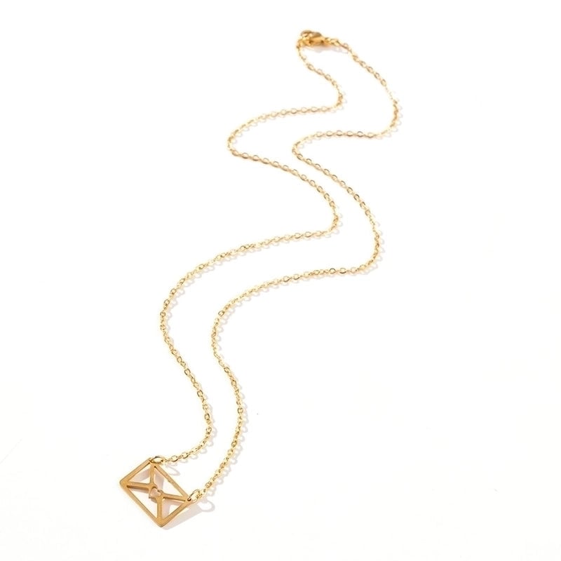 Minimalist Letter Stainless Steel Metal Pendant Necklace