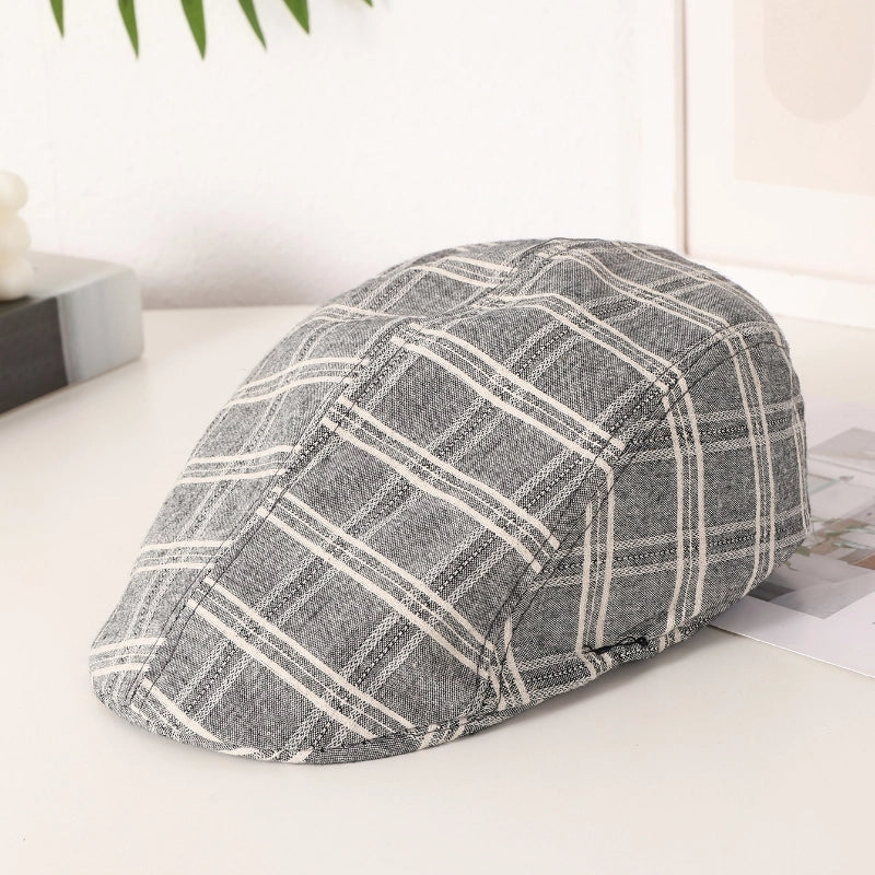 Unisex Vintage Style Artistic Plaid Short Brim Advance Hats