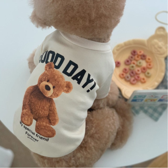 Teddy Printed Dog Cat Hoodie