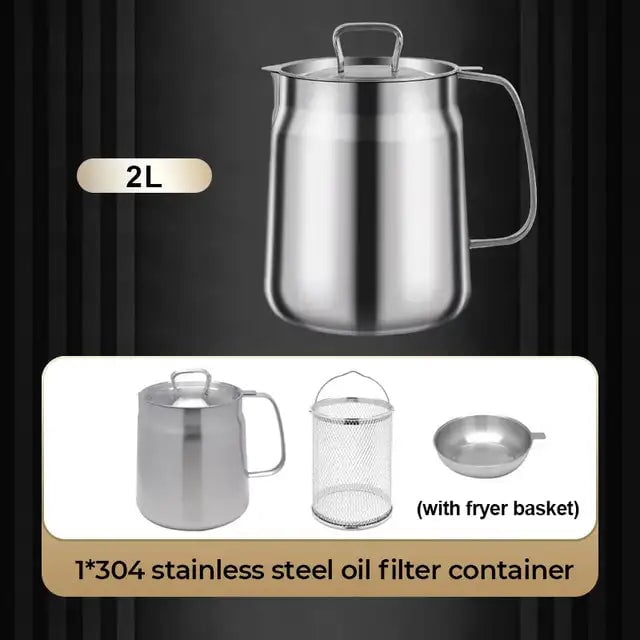 🍟2-in-1 304 Stainless Steel Multifunctional Oil Strainer Pot