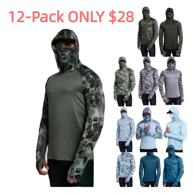 UPF 100+ Sun Protection Hoodie Shirts with UV Detection