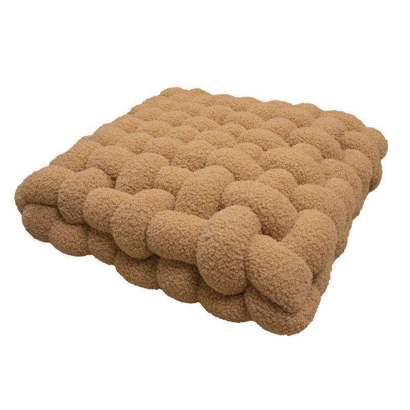 Lambswool Pillow Square Woven Chair Cushion Sofa Cushion Plush Pillow Decorative Bay Window Cushion