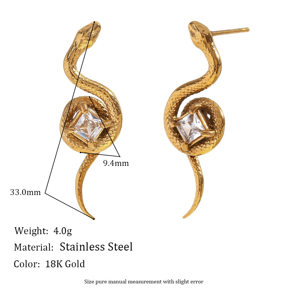 Fashion Stripe Round Geometric Stainless Steel Electroplating Earrings