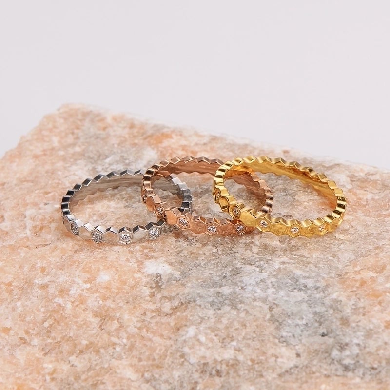 304 Stainless Steel 18K Gold Plated Rose Gold Plated Minimalist Classic Style Plating Solid Color Rings