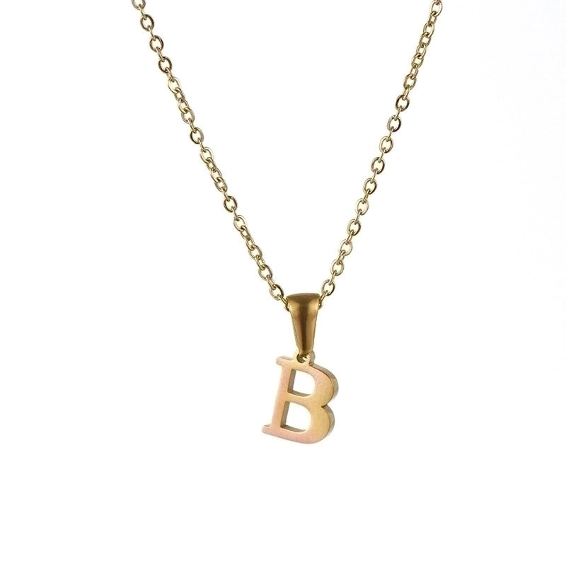 Minimalist Letter Stainless Steel Necklace 1 Piece